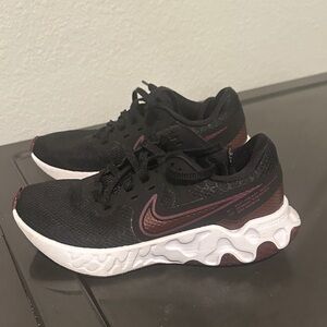 Nike Black and Burgundy Sneakers